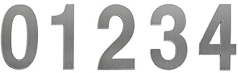 Numeri per cassetta postale, 5 pezzi, lunghezza 75 mm, numero 0/1/2/3/4, in acciaio inox, adesivi per porte, targhette indirizzi, cassette postali, appartamenti, hotel, cortili