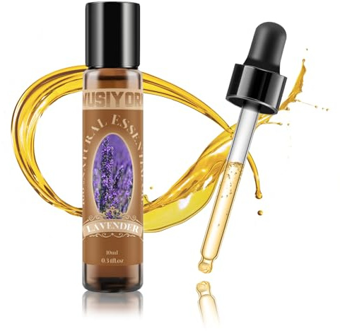 Lavender Essential Oils 10ML, Natural and Pure Lavender Oil for Aromatherapy, Skin, Candle, Soaps or Other DIY Making, Includes Glass Dropper