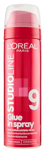 L'Oréal Paris, Studio Line, Styling Spray Effetto Colla 100h, Glue in Spray, Fissaggio Estremo, Applicazione Precisa Micro-Diffusione, Complesso Fortificante, 200ml