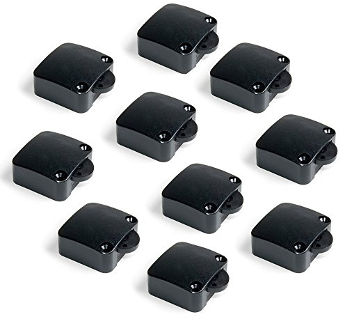 Emuca 5070917 Lot de 10 interrupteurs à actionner lors de l ouverture ou de la fermeture d une porte d armoire, Plastique, Noir
