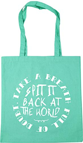 Hippowarehouse Take a Breath Full of Doubt, spit it Back at The World Tote Shopping Gym Beach Bag 42cm x38cm, 10 litres