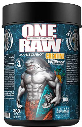 ZOOMAD LABS - One Raw Creatina Ultra Pure 200 Mesh, Polvos Pre y Post Entreno, Complemento Pre Training y Pre Workout, Suplemento Alimenticio para Deportistas en Polvo - 300 gr, Sabor Neutro
