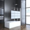 Gestreift Duschwand für Badewanne 120x140cm 3-teilig faltbar Duschtrennwand Duschabtrennung mit einem eleganten Streifenmuster verziert, 6mm ESG Glas