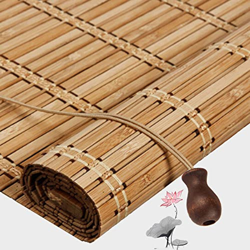 Bambu Rullgardiner Utomhus 50cm 60cm 70cm 90cm 100cm 120cm,Bambu Gardiner För Fönster,Sol Rullar Upp Nyanser,Retro Dekorativa Bambu Roman Rullgardiner,60% Ljusfiltrering,W×H-100x140cm/39.5x55in
