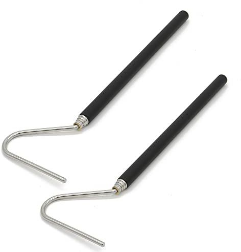JIHAQUA Ausziehbarer Schlangenhaken aus Edelstahl, 99,1 cm, 2 Stück, einziehbarer Reptilienhaken, Pick-up-Handling-Werkzeug