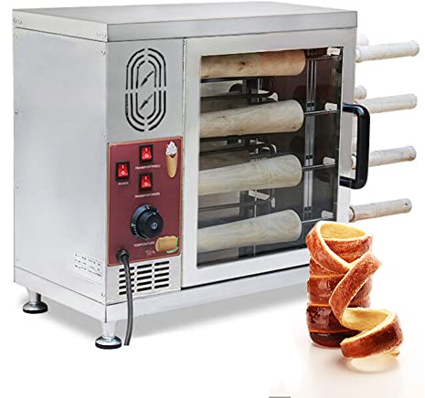 Generic Commercial Chimney Cake Machine Oven, 3000W Electric Toaster Machine with 16 Pcs Roller, Chimney Bread Roll Grill Maker for Restaurant Home Kitchen Snack Bar