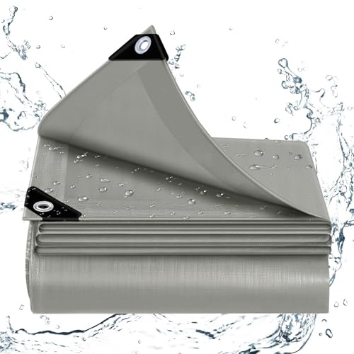 WOLTU Abdeckplane wasserdicht 1,5x6 m Plane mit Ösen 140 g/m² PE Schutzplane Gewebeplane UV-beständig wetterfest reißfest Abdeckung für Gartenmöbel Pool Holz Auto Boot, Grau