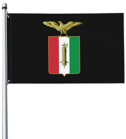 Bandera De Brisa Escudo De Armas De La República Social Italiana 90X150Cm Bandera Decorativa De Patio Duradero Bandera Pirata Personalizado Bandera De Bienvenida Para Fiesta Vacación Césped