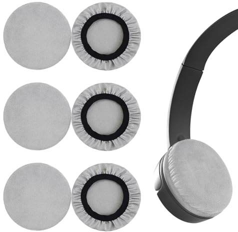 6 Couvre-Oreille en Tissu Extensible Gris pour Casque Audio – Protection Hygiénique Réutilisable 6-8 cm – Lavable, Anti-poussière – Idéal pour Bureau, Salle De Sport, Hôtel, Usage Partagé