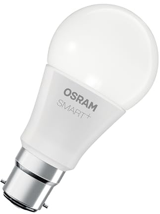 Osram SMART+ LED-Lampe Kolbenform A60 RGBW B22D, kompatibel mit Alexa und Google Home, Tunable White, Multicolor, WLAN, Filamentdesign