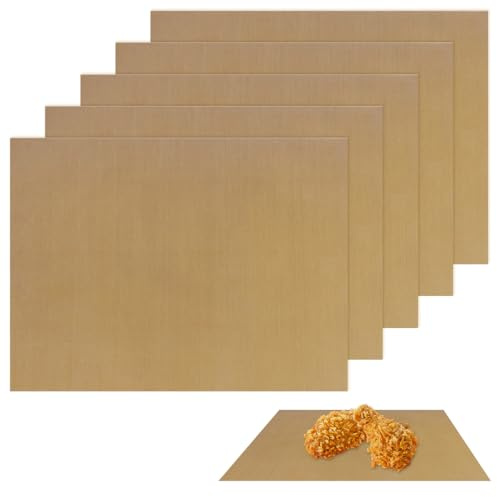 5 Pezzi Carta Forno Riutilizzabile, 30x40 cm Tappetino Teflon Forno, Facile da Pulire e Tagliabile a Misura, Stuoia Barbecue Antiaderente Resistente al Calore per L'uso in Forni, Teglie e Grill