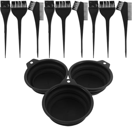 jojofuny 3sets Strumenti per Tintura Capelli Pieghevole Inclusi Pettine Applicatore Ciotola per Mescolare Tinture Capelli Portatile per Uso Domestico Stilista