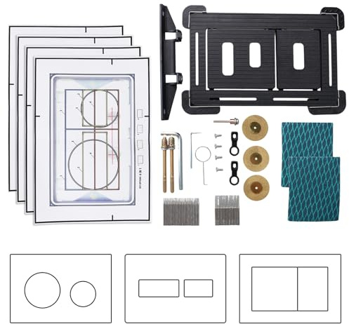 Placa de pulsador oculta para Geberit Delta Serie, placa de accionamiento con fijación magnética, instalación al ras de la superficie, 4 pegatinas con patrón de costura