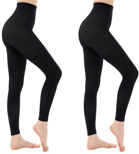 Kunoli 2 Pairs Black Footless Dance Tights for Women, Girls Footless Ballet Tights for Ballet Dance Gymnastics Yoga