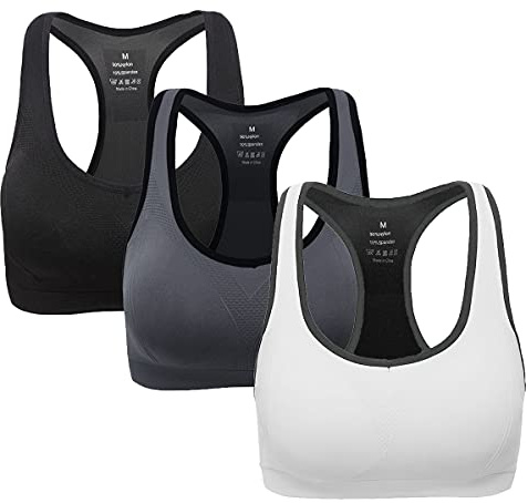 ANGOOL Sujetador Deportivo Almohadillas Extraíbles Yoga Run Bra para Mujer
