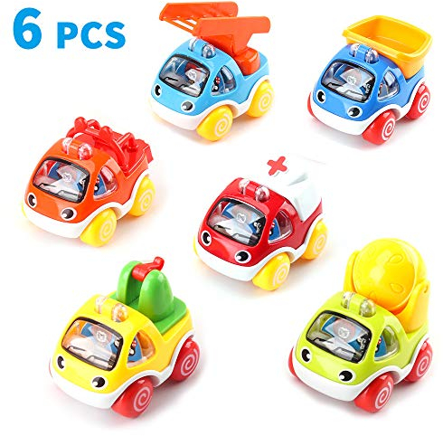 Amy & Benton Spielzeugauto Aufziehbar 1 2 3 Jahr, 6PCS Aufziehauto ab 1 Jahr, Pull Back Auto Baby 1 Jahr Junge und Mädchen