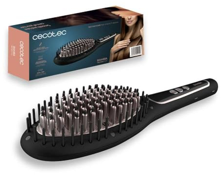 Cecotec Cepillo Alisador Eléctrico Bamba InstantCare 900 Perfect Brush. 61 W, Revestimiento de Queratina y Aceite de Argán e ión real, Temperatura Regulable, Cabezal Cerámico, Autoapagado