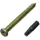 24 viti per telaio in calcestruzzo per porte e finestre + tappi 7,5 mm 132 mm + punta Torx gratuita
