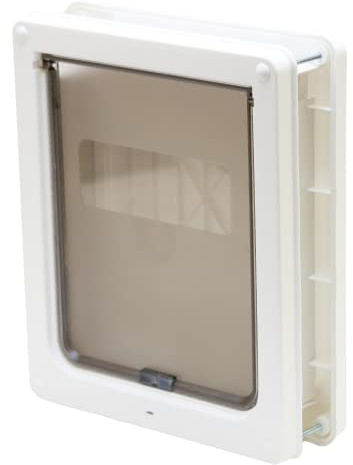 Closer Pets Lockable Medium Dog Door, Easy Fitting, Fast Installation, Extremely Durable, Tamper Proof, Silent, Convenient, Weatherproof, Draught Excluder - White (Formerly Dog Mate)