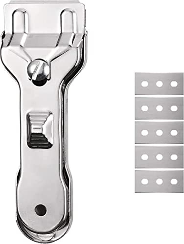 Minismus Feldschaber - Reinigungsschaber Kochfeldschaber mit 5 Ersatzklingen - Küche Glaskeramik Schaber Glasschaber - Küchenschaber - Kratzer