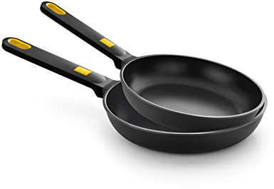 BRA Daily Pro | Set di 2 padelle da 20 a 26 cm, in alluminio forgiato con antiaderente Teflon Innovations senza PFOA, adatte a tutti i tipi di fornelli, inclusa induzione