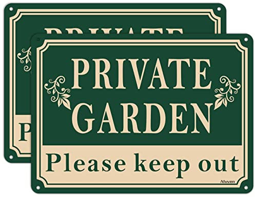 2 Pack Private Garden Please Keep Out Safety Signs Metal Reflective 25 x 18 cm Private Signs No Trespassing Signs Outdoor Gate Rust Free Aluminum UV Printed Easy Mounting Use Waterproof Durable