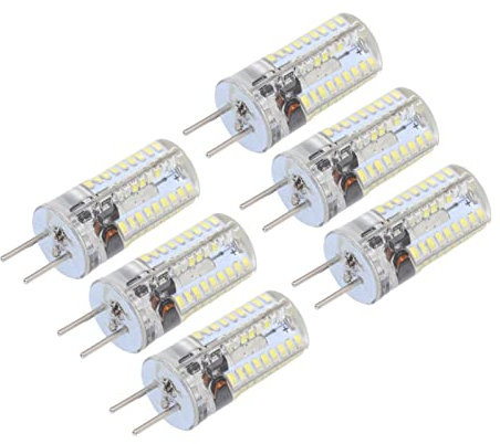 6 Uds GY6.35 Bombillas LED, Cálido 2700 a 3000K 6000 a 6500K 500LM 72 Bombillas LED Iluminación de Paisaje 5W CA 12V (Blanco puro)