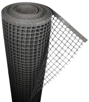 Florade® Kunststoffzaun | Gartenzaun | Geflügelzaun | Gartenzaun Kunststoff | Hundezaun | Robust & witterungsbeständig | Vielseitig einsetzbar | Schwarze Farbe | Quadratförmige Maschen | 270g/m²