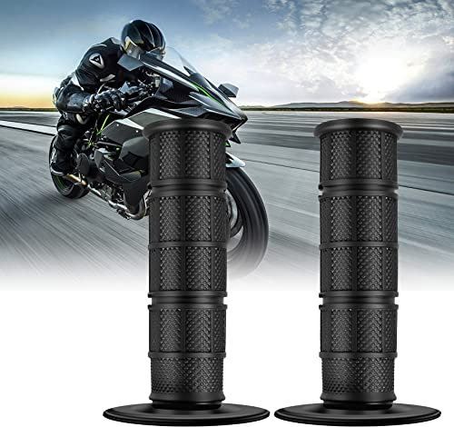 Toapshyly Motorradgriffe Lenker Griffe Motorrad Roller Quad 22mm und 24mm Gummi Motocross schwarz