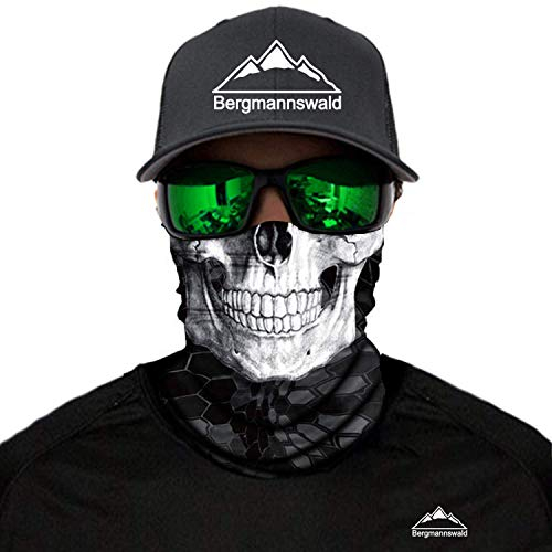 Bergmannswald® Multifunktionstuch nahtlos (Tech Fibre Totenkopf, 1er Pack)