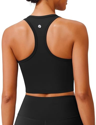 PINSPARK Reggiseno Sportivo da Donna Senza Ferretto, Imbottito, con Coppe Removibili, Push-Up Schiena Incrociata, Traspirante, Top Corti Senza Cuciture, Jogging, Yoga, Fitness