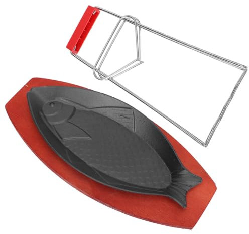 ABOOFAN Molde Para Hornear Forma De Pez Bandeja Para Pescado Parrilla Bandeja Para Hornear Estilo Hotel Para Barbacoas Pescado o Filetes Material De Hierro Fundido Resistente