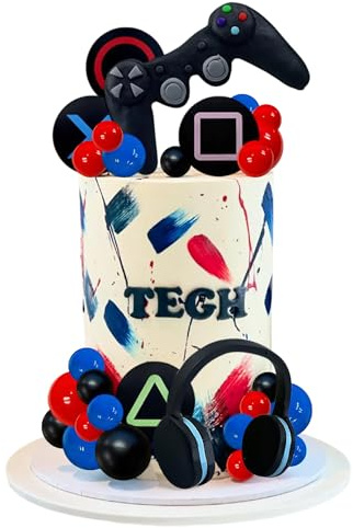 décoration de gâteau jeu vidéo décorations de gâteaux console decoration gateau anniversaire boule de jeu casque gaming figurine jeux vidéo fête d'anniversaire décoration
