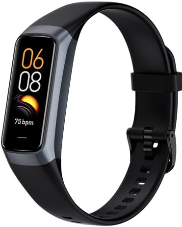 Fitness Tracker 1,10 Screen Smartwatch Herren Damen, Fitnessuhr Smart Watch mit 24h Herzfrequenz, Schlaf, Blutdruck Monitor, Aktivitätstracker IP68 Wasserdicht, Sportuhr für iOS Android (Schwarz)