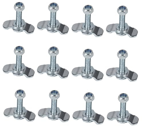 Juego de 12 racores roscados para rieles de Aire comprimido de 40 mm, Acero Inoxidable y galvanizado, Rosca M8 con Tuerca autoblocante, Accesorio de fijación Universal para automóviles, Motocicletas,