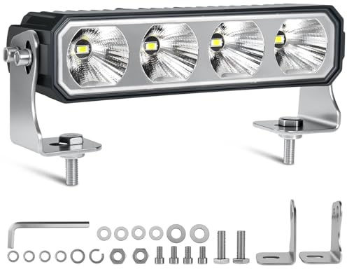 Fxlpower 60W Faro da Lavoro 12V 24V Luce Retromarcia, IP67 Faretto Barra LED Off-Road Faro Ausiliario per Auto, Macchina da Cantiere, Escavatore, Pick-up, Trattore, Autocarro, ATV, Motociclette, Carro