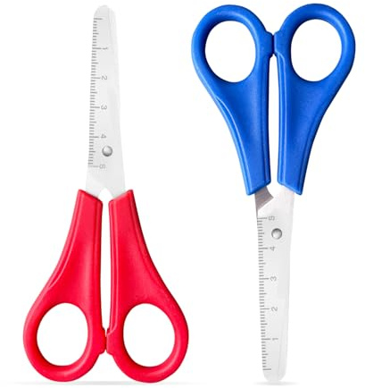 VIVIIHOO 4 Ciseaux pour Enfants Ciseaux de Bricolage Ciseaux d'apprentissage Pointe Ronde Ciseaux Gaucher Ciseaux École Primaire Ciseaux Tout-Petits dès 2 Ans Lot de Ciseaux à Papier
