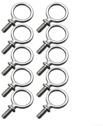 Confezione da 10 fibbie ad anello in acciaio inossidabile con bulloni M10 per imbracatura da trasporto equestre, lisce per raccordi superficiali per redini e briglie, opzioni da 35 mm, 45 mm (45 mm)