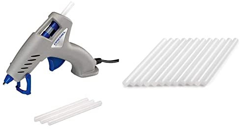 Dremel 910 Pistola incollatrice a caldo 165°C - Pistola incollatrice con punta di precisione antigoccia e 3 stick di colla & GG02 Hot Glue Gun Sticks 12-pack, 12 stick di colla multiuso da 7 mm