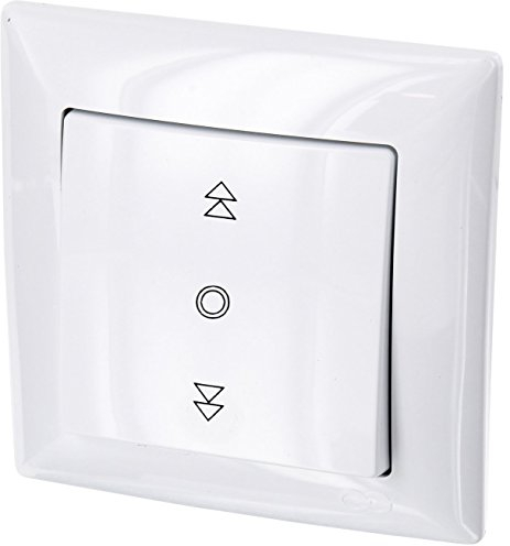 UP shutter switch, rolling shutter, all in one frame, flush-mounted insert and cover (series G1, pure white)