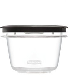 Rubbermaid (2 Pack) Premier Food Storage Containers 2 Cup Capacity Clear Plastic Stain Resistant Freezer Safe Microwave Safe