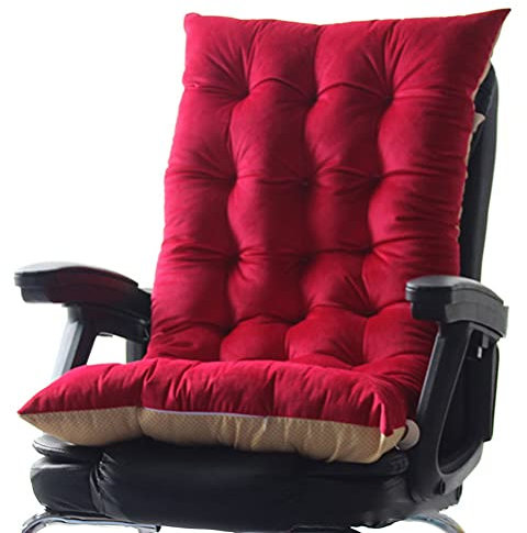 QWERTYUKJ Auflage Für Deckchair Sonnenliege Multifunktion Kissen Mit Festem Gurt Gartenstuhl Auflagen Liegenauflage Gartenliege Dick Garten Kein Stuhl (Color : Red, Size : 90x45cm)