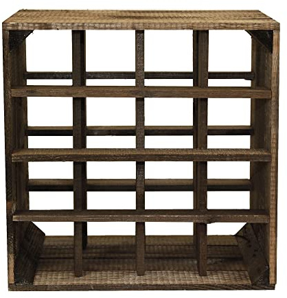 MARWOOD - Estantería para botellas de vino, apilable, caja de madera de cerveza, estantería para bebidas, caja de madera
