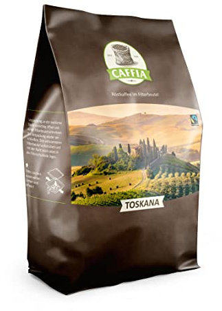 Caffia Toskana volle Kanne Röstkaffee 48 x 65g Filterbeutel, Fairtrade