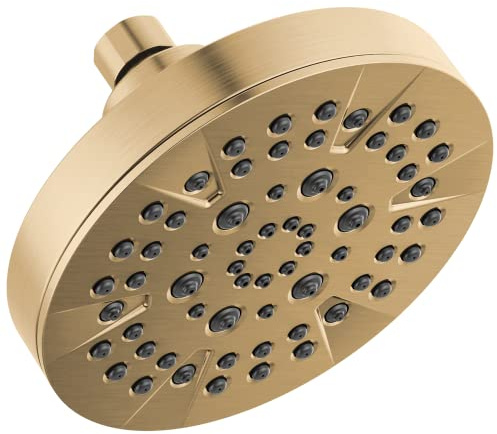 DELTA Faucet Faucet 5-Spray Gold Shower Head, DELTA Faucet Shower Head Gold, Showerheads, Brushed Gold Shower Head, 1.75 GPM Flow Rate, Champagne Bronze 52535-CZ