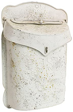 All Chic Buzón Vintage para Montaje en Pared, buzón de Correo Exterior, buzón de Correo/Montaje en Pared Exterior, Estilo Antiguo, Encanto nostálgico, decoración del hogar, buzón de Metal, patrón de