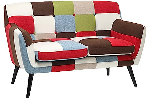 Gardenia Divano Divanetto 2 Posti Patchwork Quebec, Patchworks, CM 130 x 77 x H 82