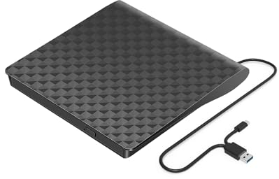 LMEN Externes DVD Laufwerk CD Laufwerk Extern USB 3.0 DVD Laufwerk Extern Externes CD DVD Brenner für Laptop PC Drive für Windows 11/10/8 Linux System Mac OS