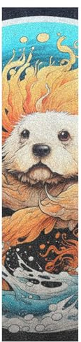 KAAVIYO Ausgefallenes Aquarellsiegel Muster Skateboard Griptape Rutschfest Selbstklebend Longboard Griptapes Aufkleber Griffband(9x33in,44x10in 1pcs)