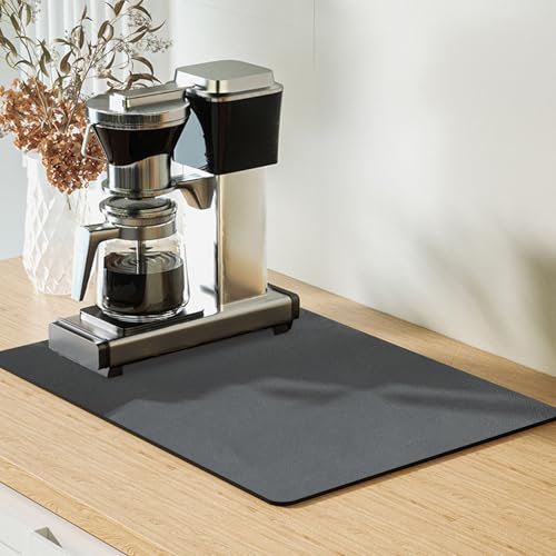 Silikonmatte für Kaffeemaschine - Rutschfeste und Wasserdichte Unterlage (30x40 cm), Ideal als Abtropfmatte für Spüle, Kaffeemaschine Unterlage und Geschirr-Abtropfmatte